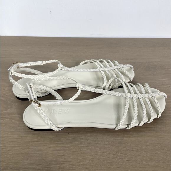 J.Crew Braided Wedge Sandal white 7.5 - Picture 2 of 3